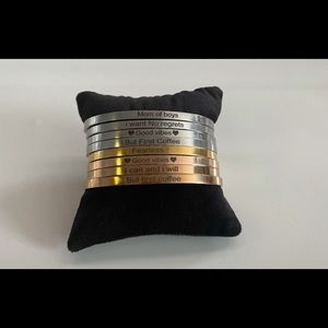 Stainless steel quote cuff bracelet